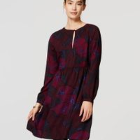 LOFT Dresses & Skirts - LOFT Floral Keyhole Dress